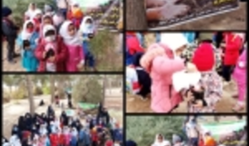 پویش تولید نهال بیابانی با حضور کودکان دبستان و مهد کودک در شهرستان گناباد