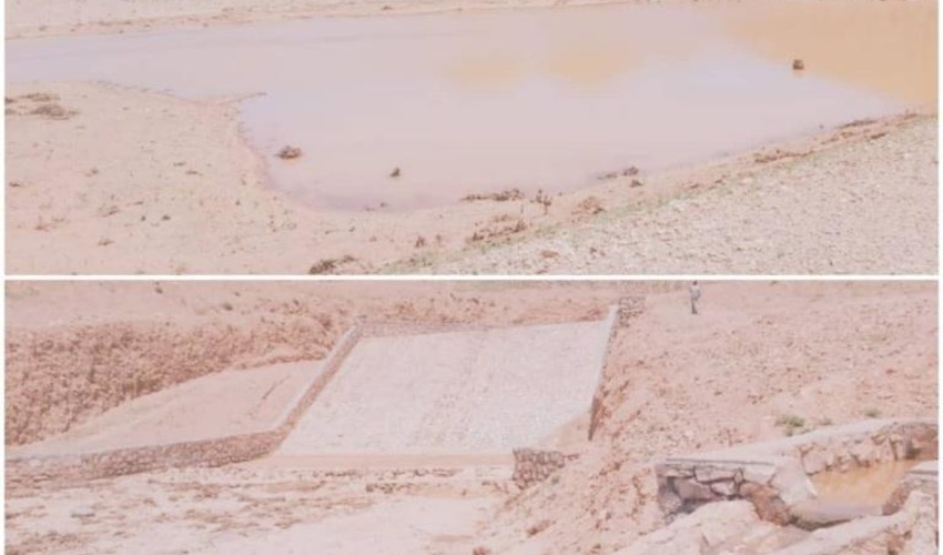 باخرز-آبگیری بند خاکی کج اولنگ شهرستان باخرز        
