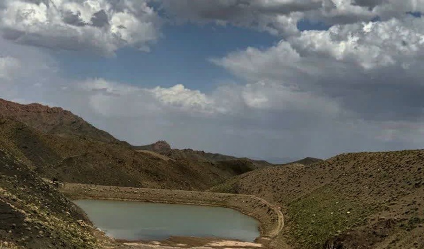 ترنم باران در کالبد زمین؛ سد خاکی «خاتمه» گناباد جان گرفت